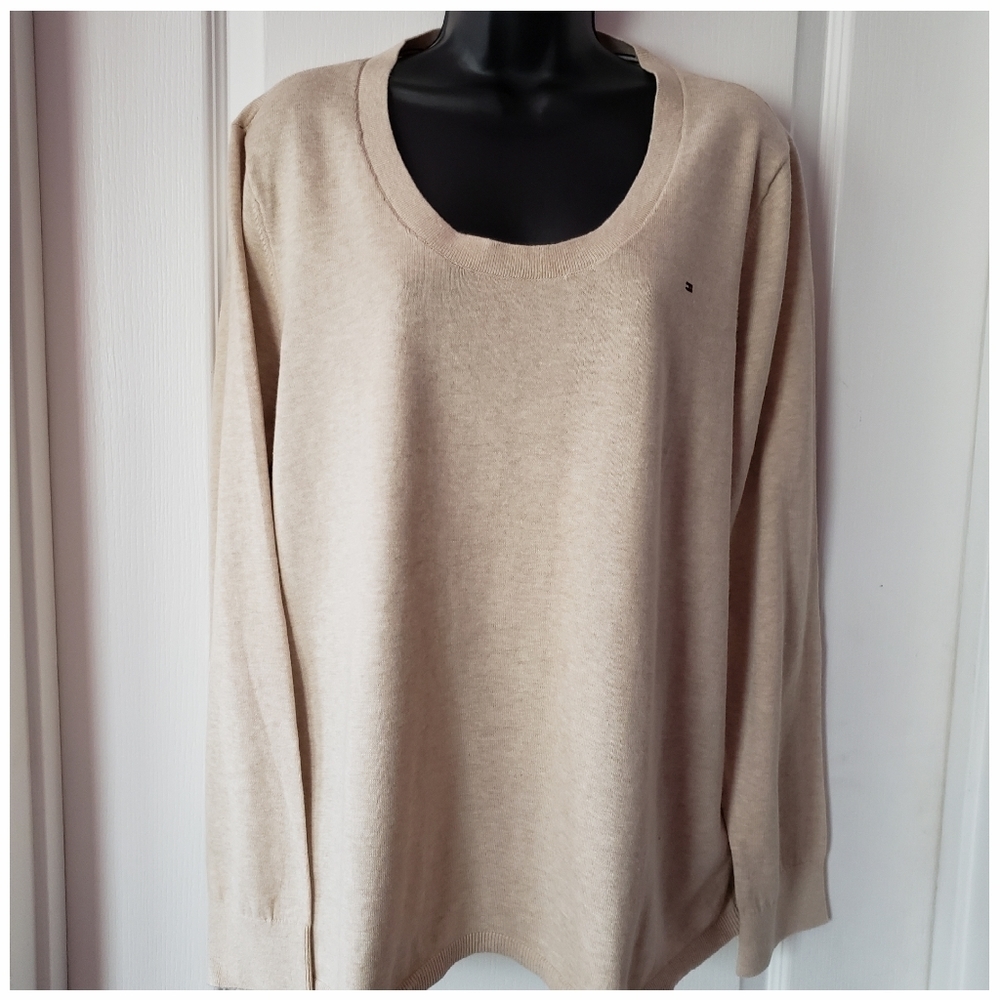 Tommy Hilfiger Oversized Crewneck Sweater Oatmeal